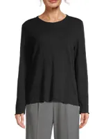 Lace Knit Long-Sleeve T-Shirt