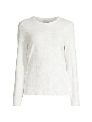 Lace Knit Long-Sleeve T-Shirt