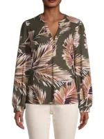 Floral Long-Sleeve Henley