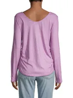 Long-Sleeve Ruched T-Shirt