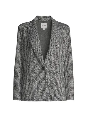 Etched Tweed Knit Blazer