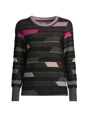 Shaded Stripes Cotton-Blend Sweater