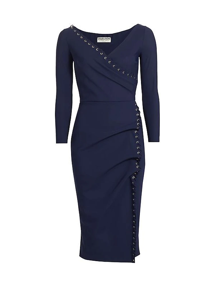 Elma Lacing Jersey Midi-Dress