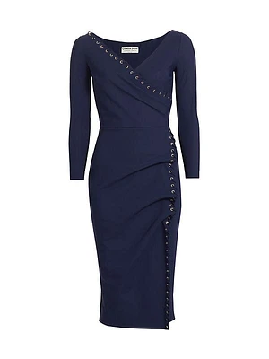 Elma Lacing Jersey Midi-Dress