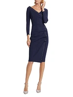 Elma Lacing Jersey Midi-Dress