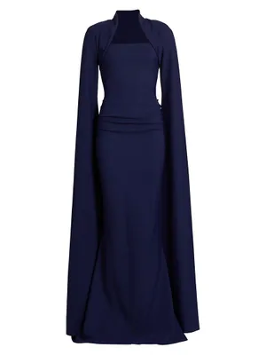 Reiko Cape-Sleeve Gown