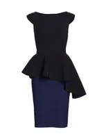 Etheline Cap-Sleeve Peplum Dress