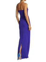 Miya Strapless Peplum Column Gown