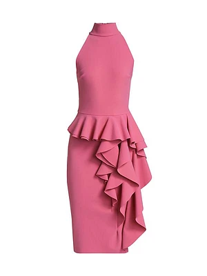 Ruffle Peplum Sheath Dress