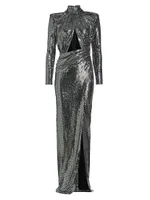 Libra Sequin Cut-Out Gown