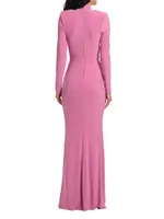 Pisces Draped Jersey Cut-Out Gown