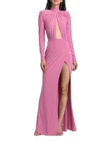 Pisces Draped Jersey Cut-Out Gown