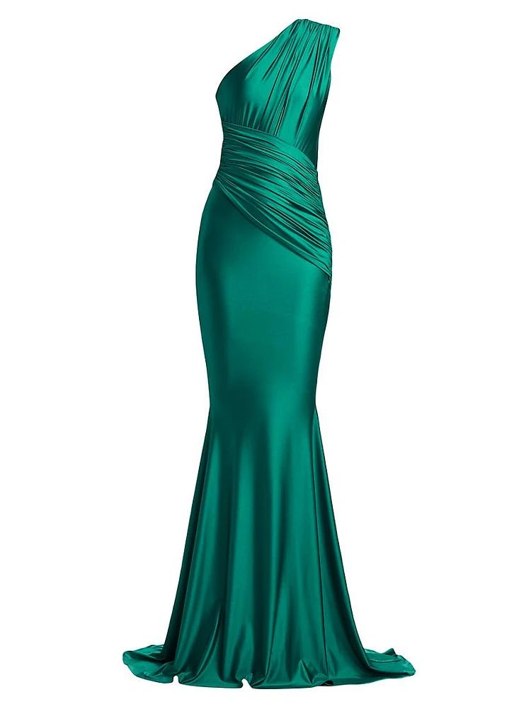 Aquarius One-Shoulder Mermaid Gown