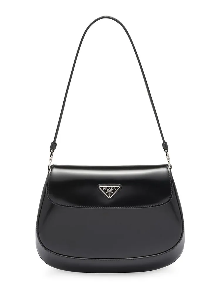 Cleo Brushed Leather Shoulder Bag with Flap