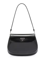 Cleo Brushed Leather Shoulder Bag with Flap