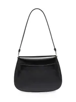 Cleo Brushed Leather Shoulder Bag with Flap