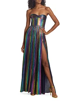 Florence Metallic Strapless Gown