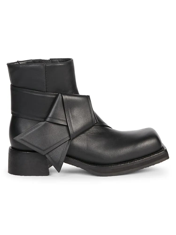 Musubi Knotted Leather Ankle Boots