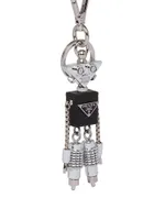 Saffiano Leather Robot Trick Keychain