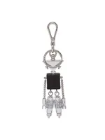 Saffiano Leather Robot Trick Keychain