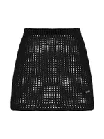 Openwork Cotton Miniskirt