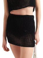 Openwork Cotton Miniskirt