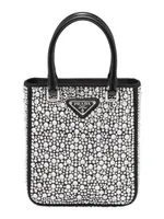 Small Satin Tote Bag with Crystals