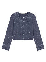 Knitted Jumper with Rhinestones