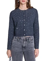 Knitted Jumper with Rhinestones