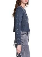 Knitted Jumper with Rhinestones