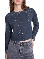 Knitted Jumper with Rhinestones