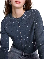 Knitted Jumper with Rhinestones