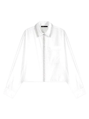 Beaded Cropped Shirt
