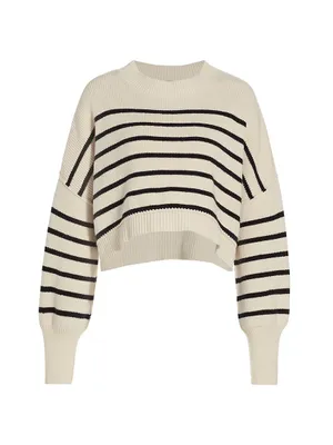 Striped Cotton-Blend Sweater