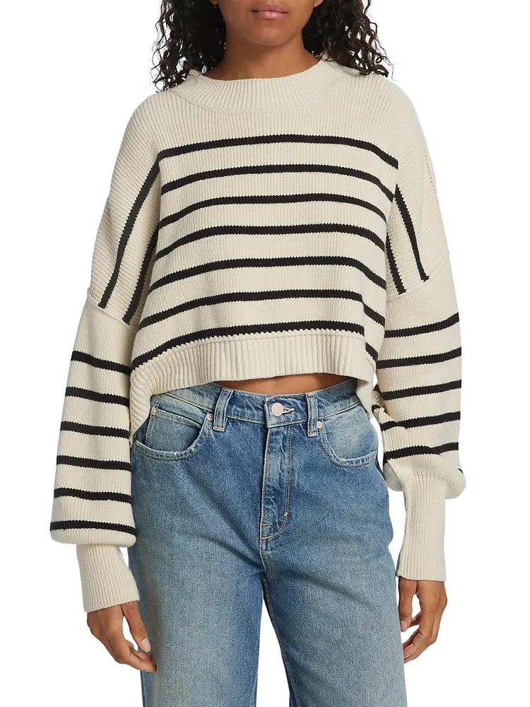 Striped Cotton-Blend Sweater