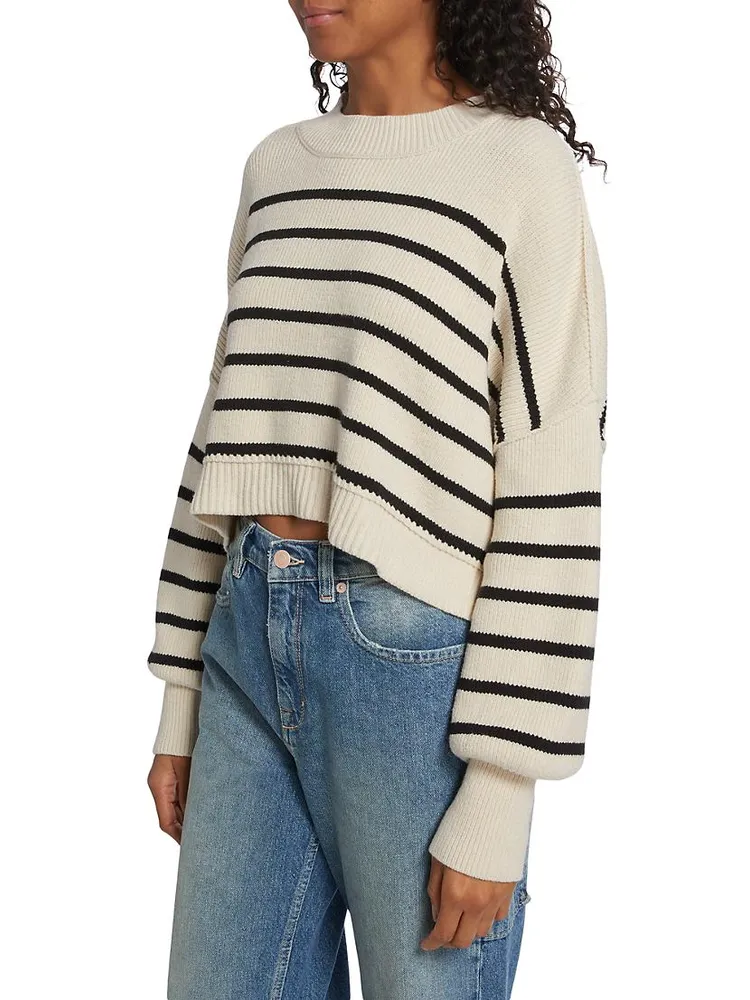 Striped Cotton-Blend Sweater