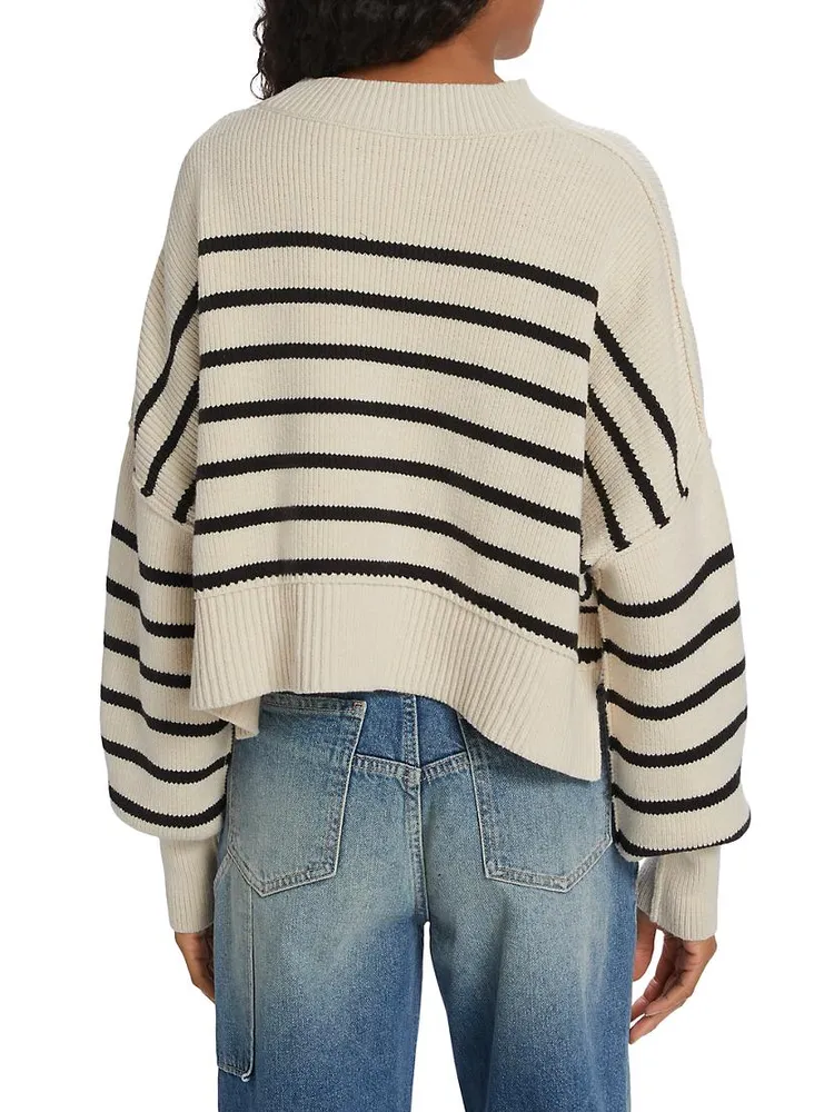 Striped Cotton-Blend Sweater