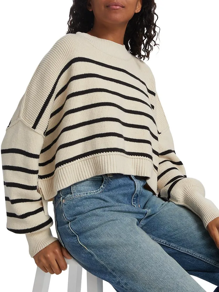 Striped Cotton-Blend Sweater