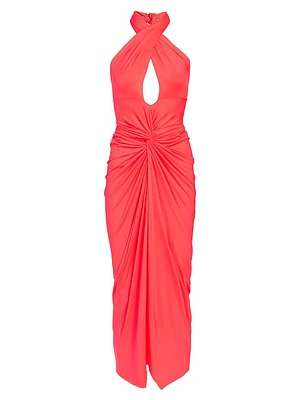 Kena Knotted Halter Midi-Dress