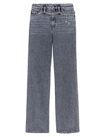 Wide-Leg Jeans with Chain-Link Belt