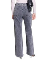 Wide-Leg Jeans with Chain-Link Belt