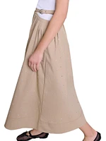 Long Studded Cotton Skirt