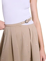 Long Studded Cotton Skirt