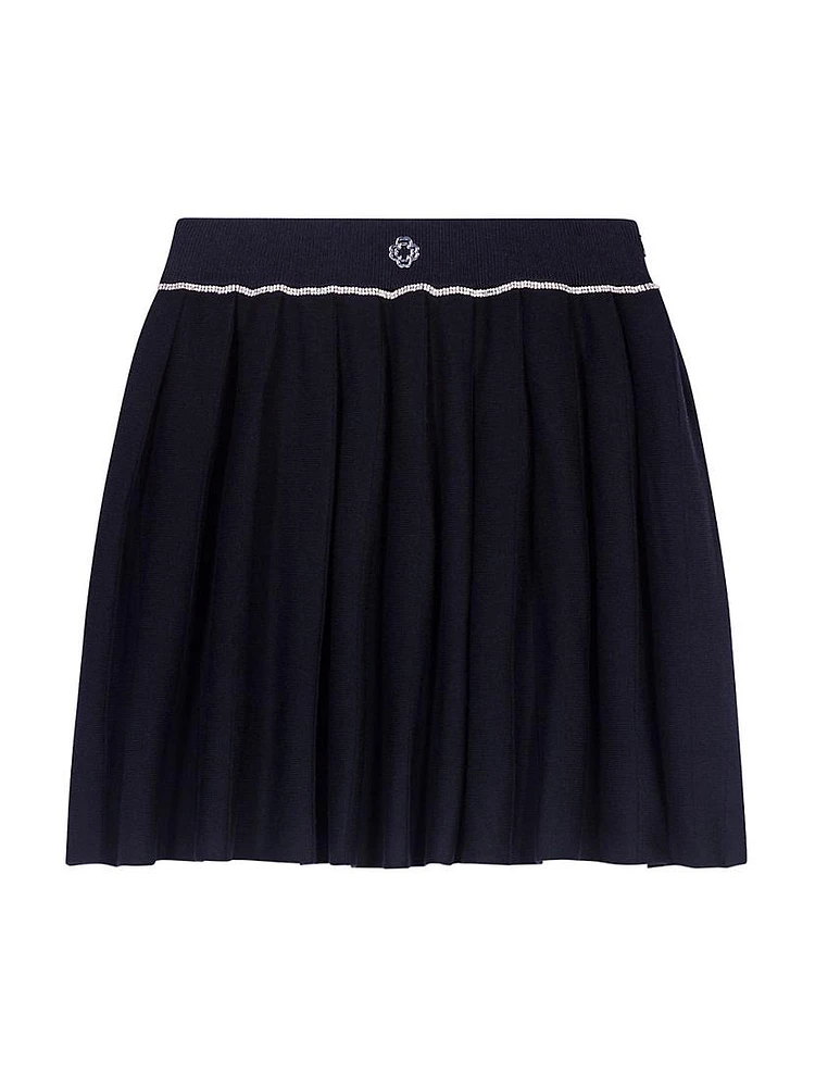 Pleated Knit Short Skirt