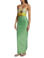 Todos Santos Colorblocked Strapless Cover-Up Dress