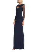 Leitha Layered Cut-Out Gown