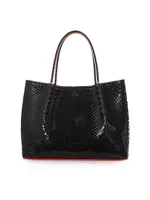 Small Cabarock Snake-Embossed Leather Tote Bag