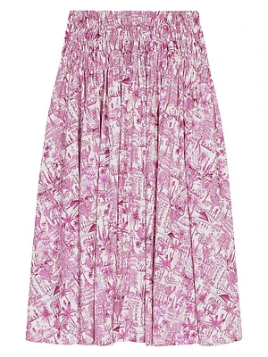 Printed Midi Skirt