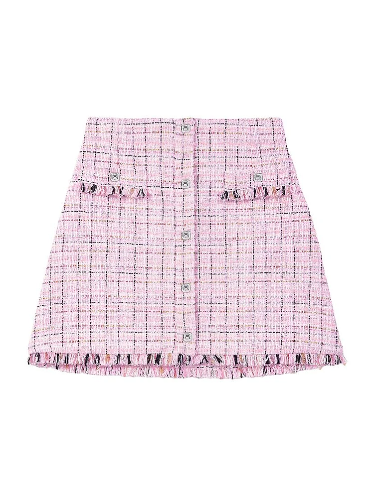 Tweed Skirt with Belt