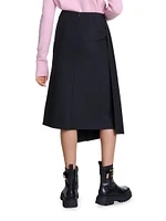 Asymmetrical Long Pleated Skirt
